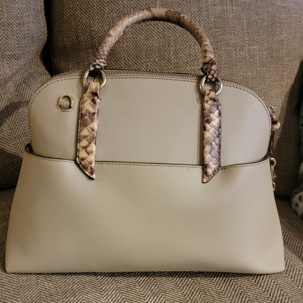 Michael Kors Cream Satchel Snake Print - Picture 2 of 2